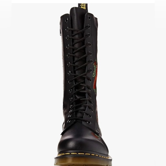 Dr. Martens Womens 1914 Vonda Combat Boot, Black Softy - Picture 6 of 7